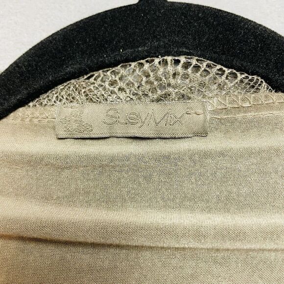 Suzy Mix Boho Cardigan Womens M Olive Freen Lace Detail Lightweight Flowy Italy - Picture 3 of 7